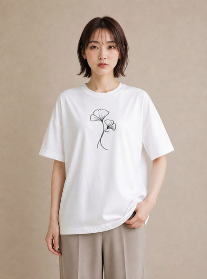 プリントTシャツ レディース 観葉植物 ボタニカル 植物 イラスト ポップ 20代 カジュアルコーデ 白T YMAZO
