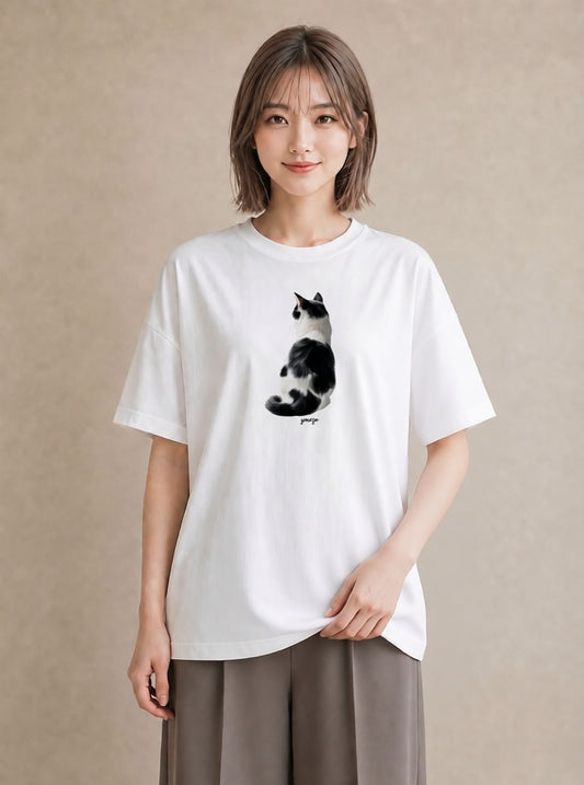半袖Tシャツ レディース ラグドール 猫 ねこ イラスト ラフ 秋コーデ おしゃれギフト 白T YMAZO