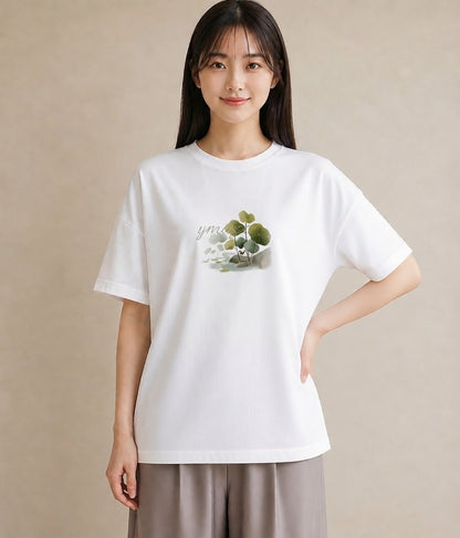 半袖Tシャツ レディース 桟橋 水辺 波止場 ナチュラル アンティーク イラスト モード 女性 旅行用 白T YMAZO