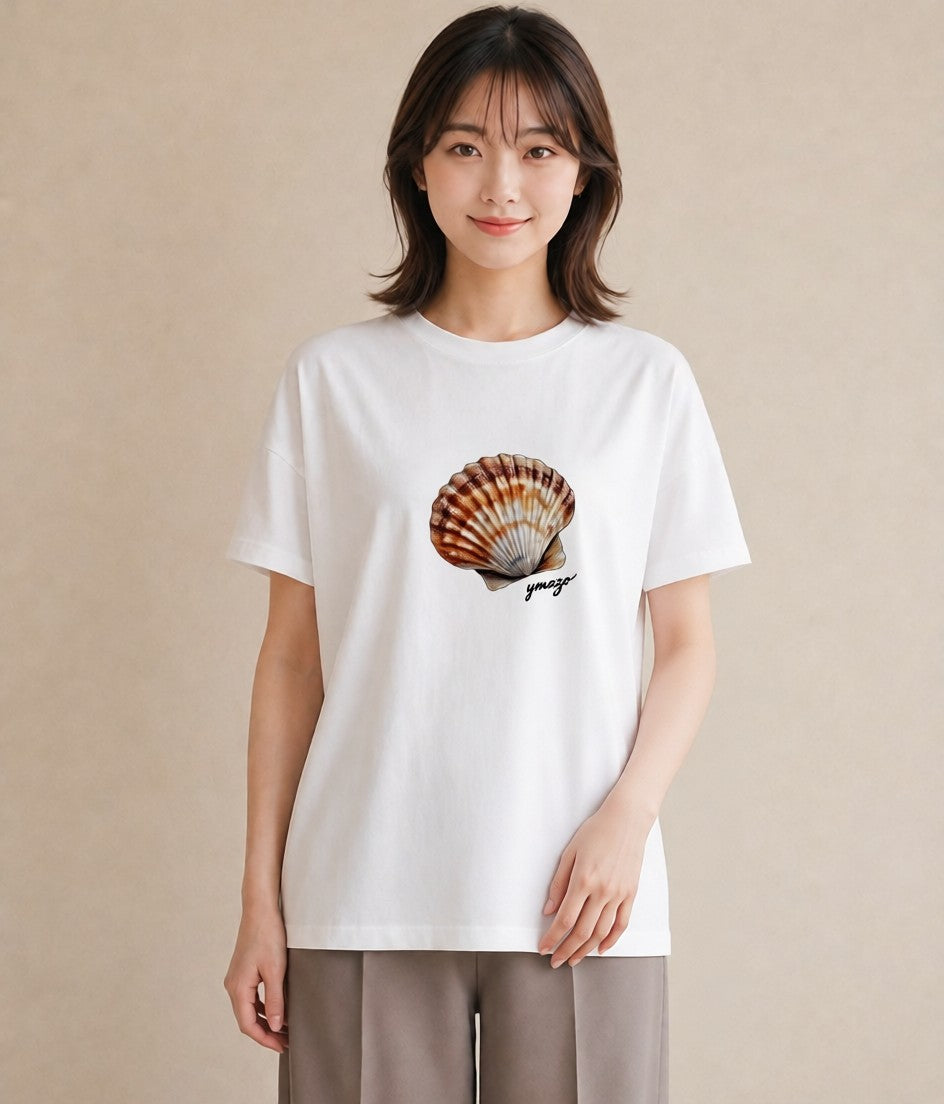Tシャツ レディース ヤドカリ 海の生き物 海 イラスト ニュアンス レイヤード 友達ギフト 白T YMAZO