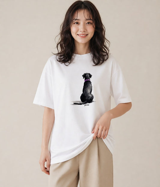 半袖Tシャツ レディース 保護犬 犬 いぬ イラスト 淡色 姉妹 送別ギフト 白T YMAZO
