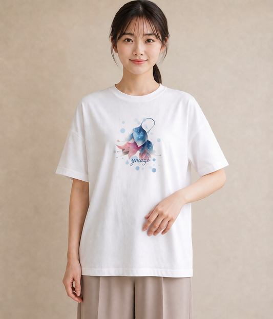 Tシャツ レディース チューリップ 花 花柄 イラスト シック 親子 20代 白T YMAZO
