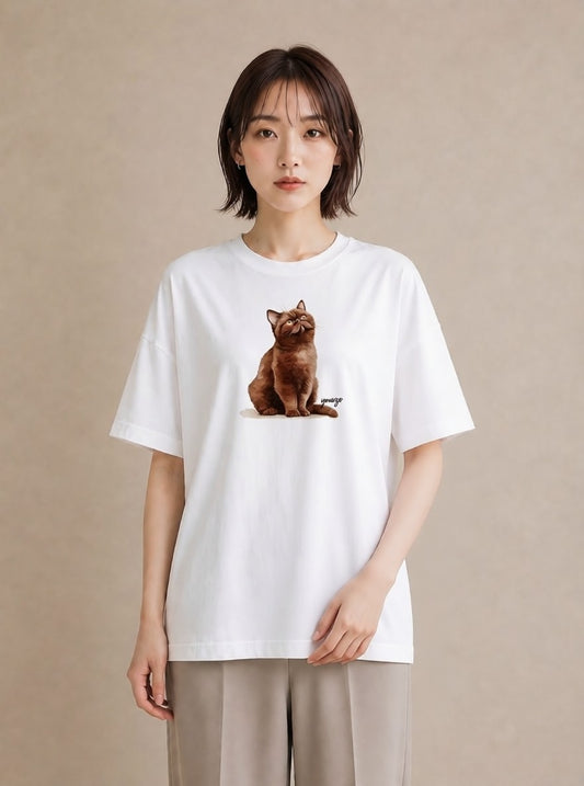 Tシャツ レディース 愛猫 猫 ねこ イラスト カジュアル 女性 旅行用 白T YMAZO