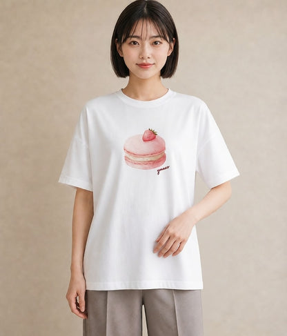 グラフィックTシャツ レディース おにぎり 食べ物 フード イラスト レトロ 公園 ママ 白T YMAZO