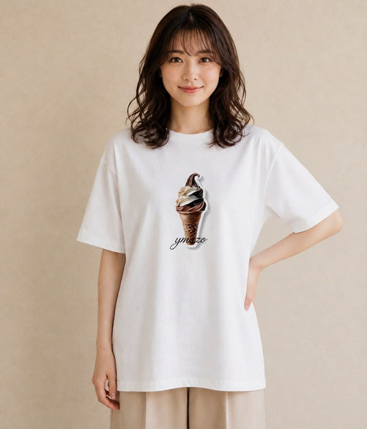 グラフィックTシャツ レディース マカロン 食べ物 フード イラスト こなれ感 旅行 母娘コーデ 白T YMAZO
