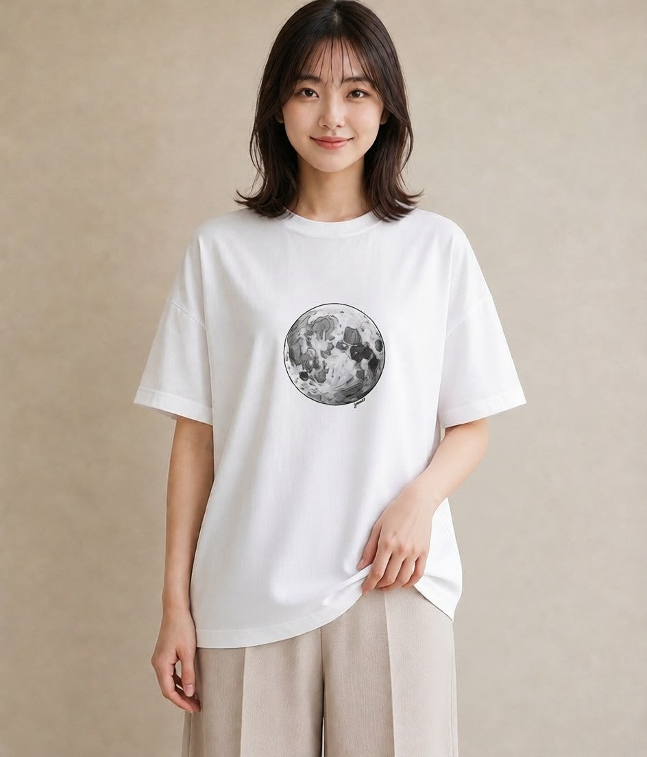 プリントTシャツ レディース 星空 宇宙 イラスト 淡色 社会人 女性 白T YMAZO