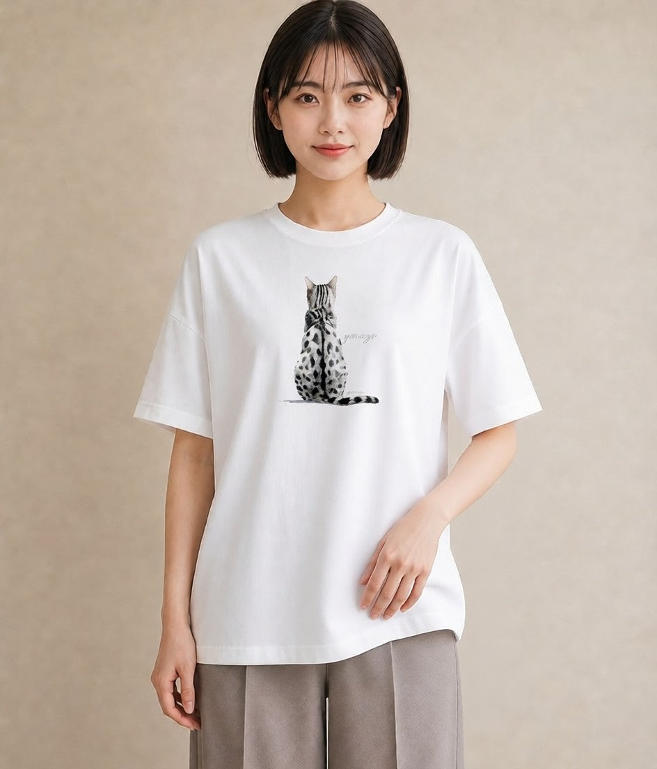 Tシャツ レディース 子猫 猫 ねこ イラスト レトロ 20代 カジュアルコーデ 白T YMAZO