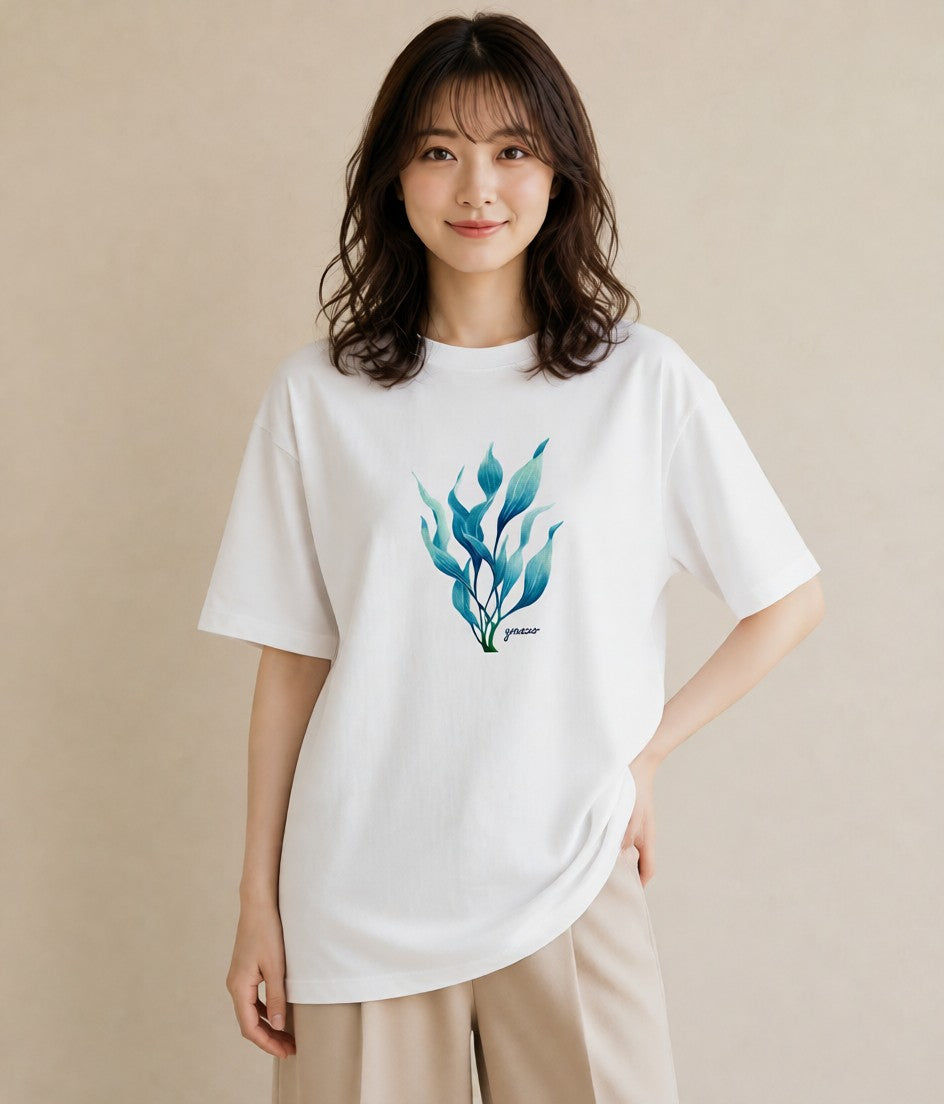 グラフィックTシャツ レディース つる 植物 ボタニカル イラスト 韓国風 春コーデ 姉妹 白T YMAZO