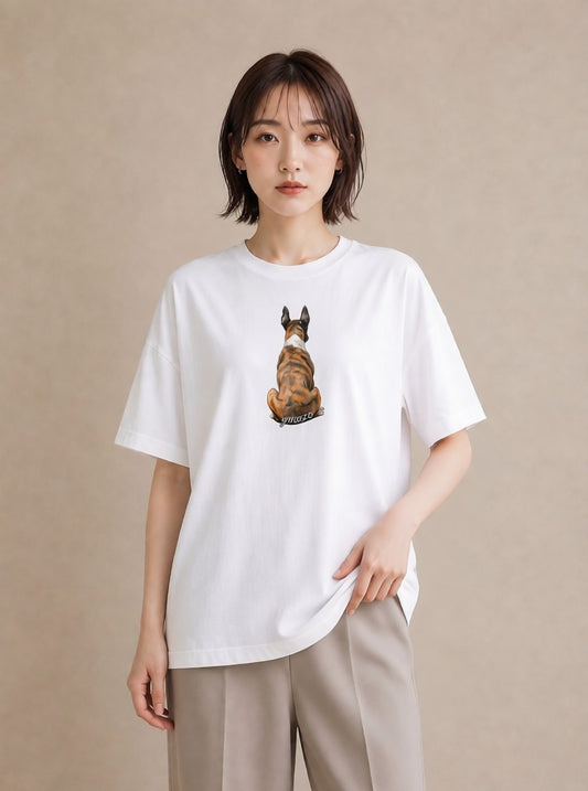 グラフィックTシャツ レディース 保護犬 犬 いぬ イラスト 手描き風 母娘コーデ 自分用 白T YMAZO