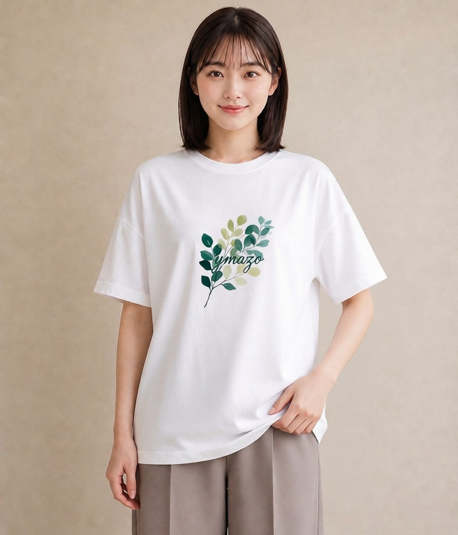 Tシャツ レディース ハーブ 植物 ボタニカル イラスト 休日コーデ 通勤 在宅 白T YMAZO
