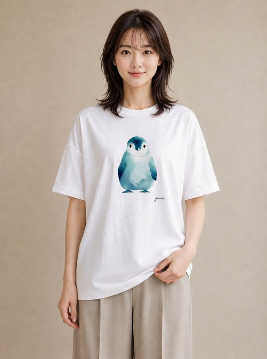 デザインTシャツ レディース 文鳥 ペット 動物 イラスト モード 送別ギフト 通勤 白T YMAZO