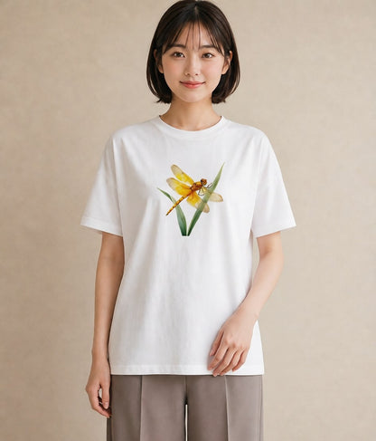 グラフィックTシャツ レディース ホタル 昆虫 虫 イラスト 通勤 在宅 白T YMAZO