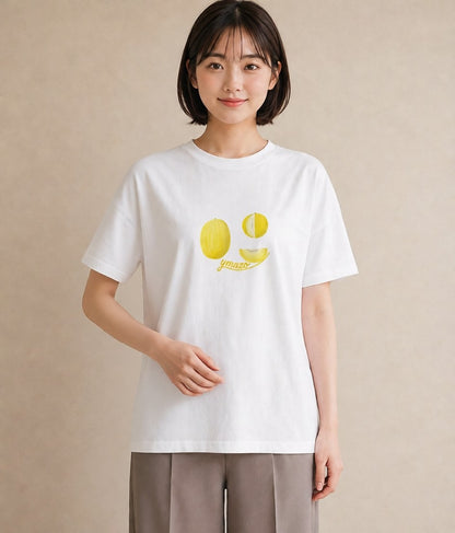 半袖Tシャツ レディース アボカド 食べ物 フード イラスト 淡色 カフェ巡り 女子会 白T YMAZO