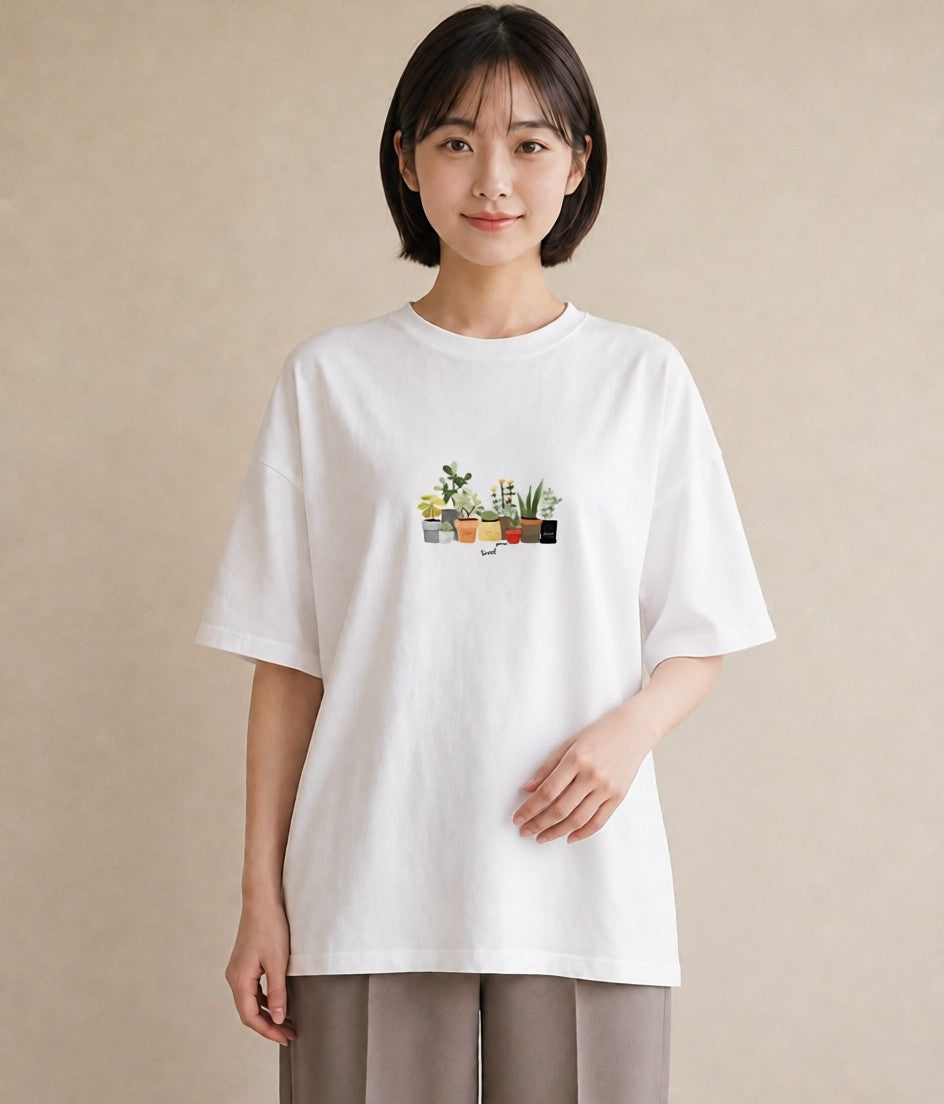 グラフィックTシャツ レディース 窓辺の雨 雨の日 窓 ナチュラル アンティーク イラスト フェミニン 20代 カジュアルコーデ 白T YMAZO