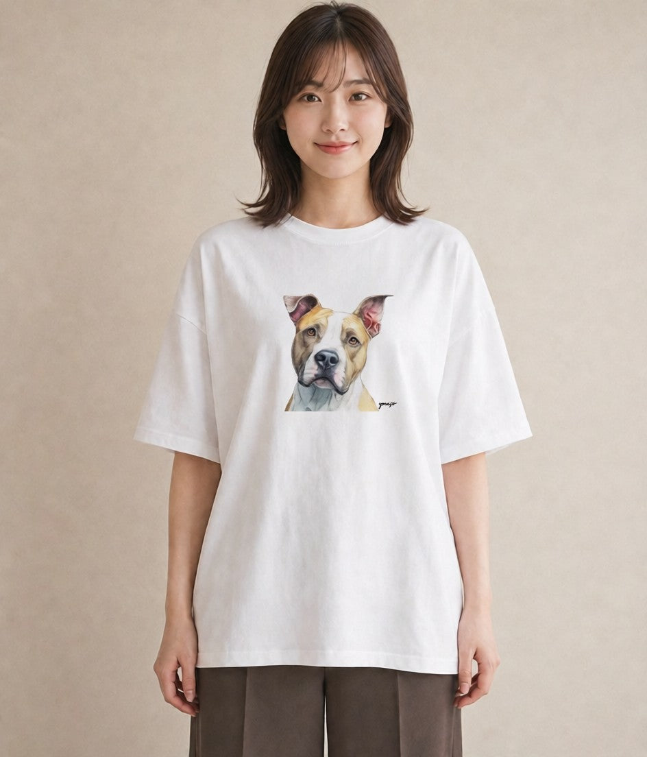 半袖Tシャツ レディース ミックス犬 犬 いぬ イラスト 休日コーデ 旅行 母娘コーデ 白T YMAZO