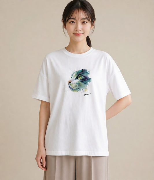 グラフィックTシャツ レディース ラグドール 猫 ねこ イラスト 線画 姉妹 送別ギフト 白T YMAZO