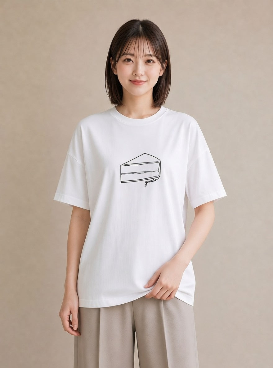 半袖Tシャツ レディース スイーツ お菓子 デザート イラスト レトロ デート 帰省 白T YMAZO