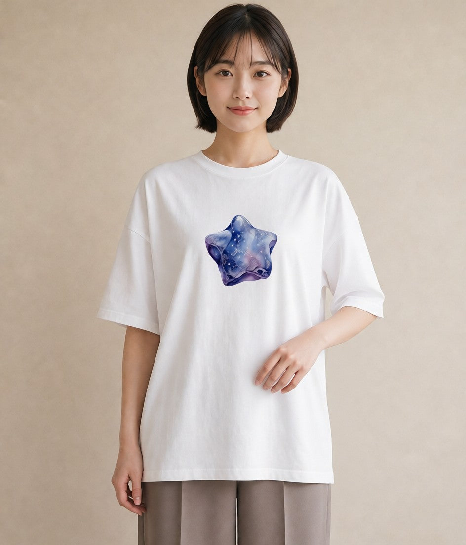 デザインTシャツ レディース 宇宙 星空 イラスト レトロ おしゃれギフト 社会人 白T YMAZO