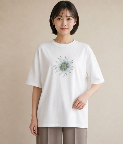 グラフィックTシャツ レディース ゆり 百合 花 花柄 イラスト シンプル お揃い 親子 白T