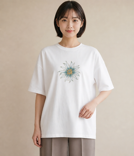 グラフィックTシャツ レディース ゆり 百合 花 花柄 イラスト シンプル お揃い 親子 白T YMAZO