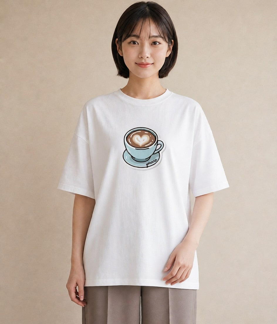 グラフィックTシャツ レディース エスプレッソ 食べ物 フード イラスト 可愛い デート 帰省 白T YMAZO