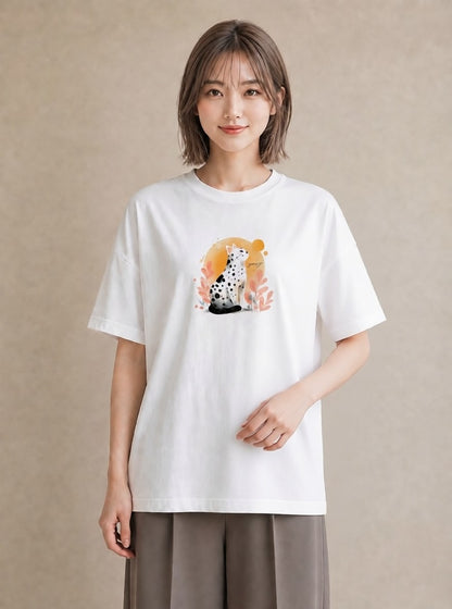デザインTシャツ レディース しっぽ 猫 ねこ イラスト レトロ 旅行 母娘コーデ 白T YMAZO
