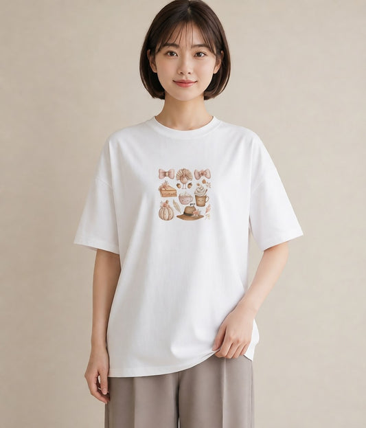 Tシャツ レディース 実り 植物 ボタニカル イラスト 普段使い デート 帰省 白T YMAZO