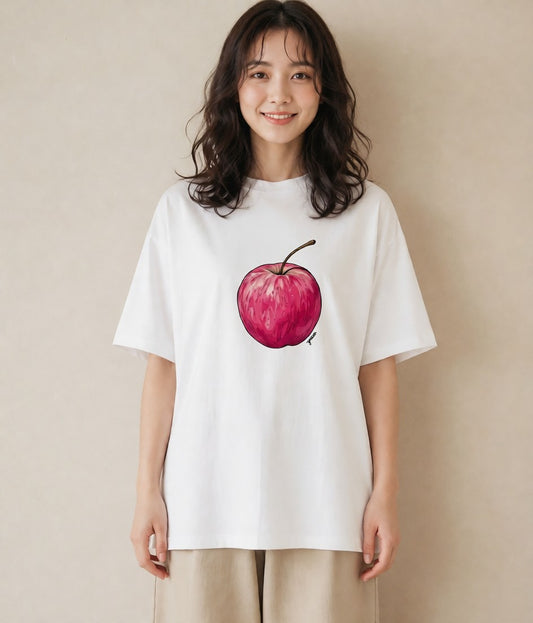 グラフィックTシャツ レディース さくらんぼ チェリー 食べ物 フード イラスト アート風 母娘コーデ 自分用 白T YMAZO