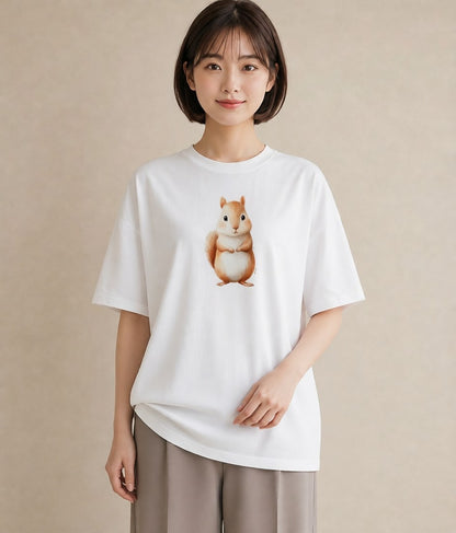 プリントTシャツ レディース ロボロフスキー ペット 動物 イラスト 休日コーデ 送別ギフト 通勤 白T YMAZO