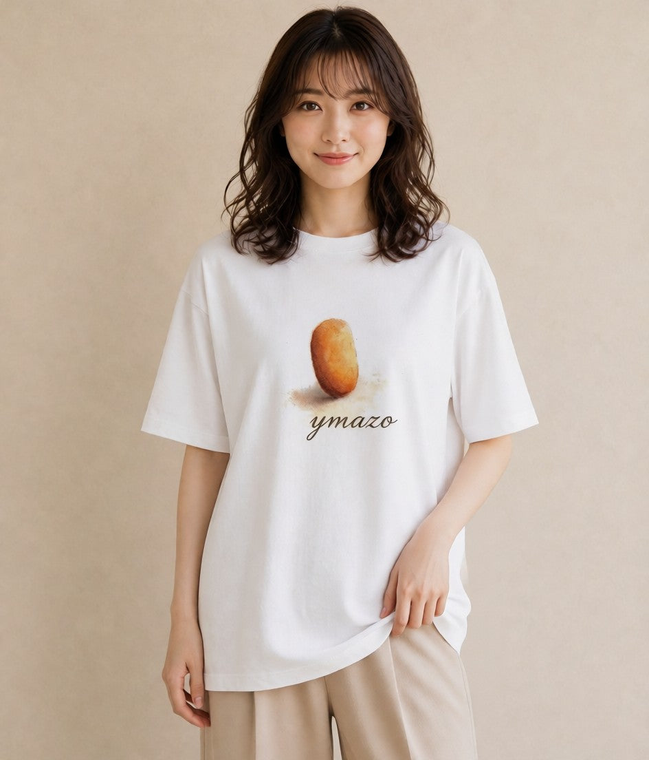 グラフィックTシャツ レディース ドーナツ 食べ物 フード イラスト ゆるかわ おしゃれギフト 社会人 白T YMAZO
