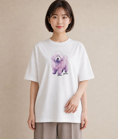 Tシャツ レディース ビションフリーゼ 犬 いぬ イラスト 可愛い ギフト 母の日 白T YMAZO
