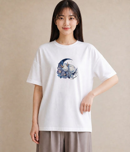 グラフィックTシャツ レディース エキゾチックショートヘア 猫 ねこ イラスト ゆるかわ ルームウェア ギフト 白T YMAZO