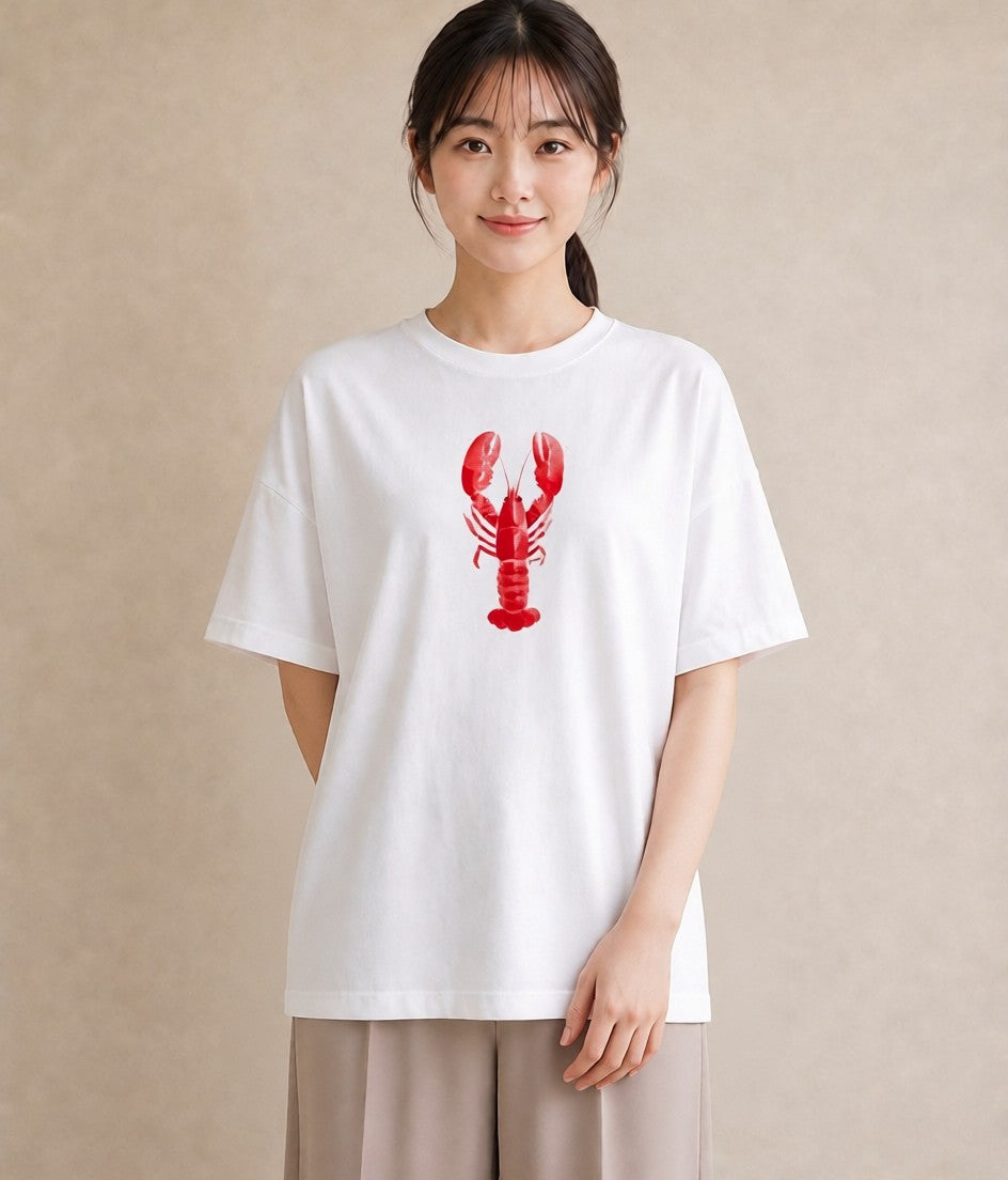 Tシャツ レディース ヤドカリ 海の生き物 海 イラスト きれいめ 20代 カジュアルコーデ 白T YMAZO