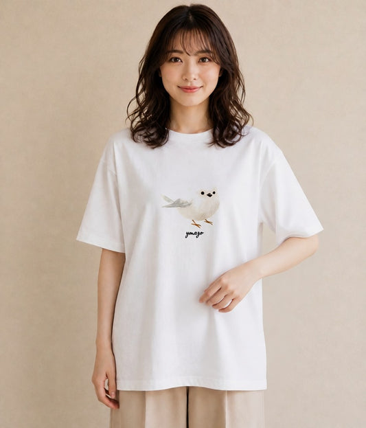 半袖Tシャツ レディース 白文鳥 ペット 動物 イラスト ゆるかわ お揃い 親子 白T YMAZO