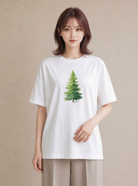 デザインTシャツ レディース 木 植物 ボタニカル イラスト シンプル 姉妹 送別ギフト 白T YMAZO
