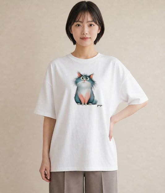 半袖Tシャツ レディース ラグドール 猫 ねこ イラスト カジュアル ルームウェア ギフト 白T YMAZO