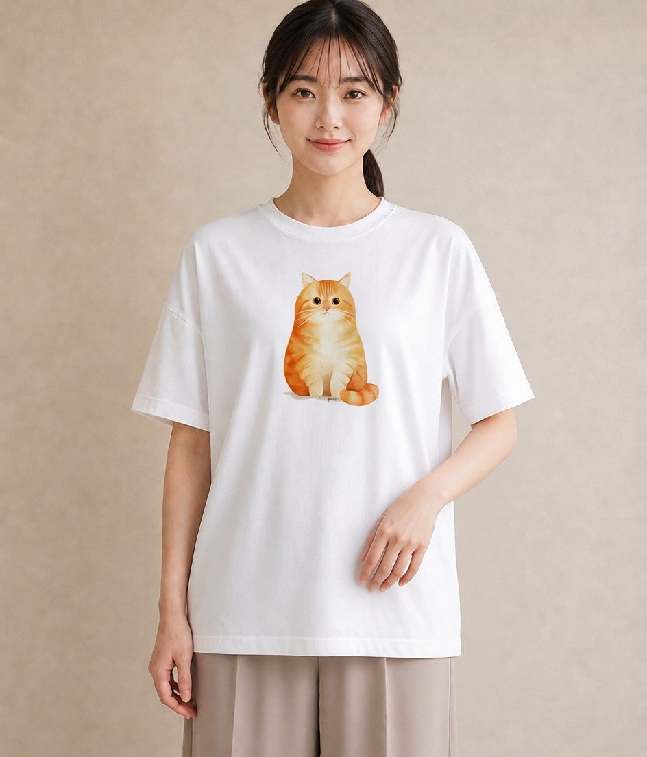 半袖Tシャツ レディース アメリカンショートヘア 猫 ねこ イラスト ポップ 旅行 母娘コーデ 白T YMAZO