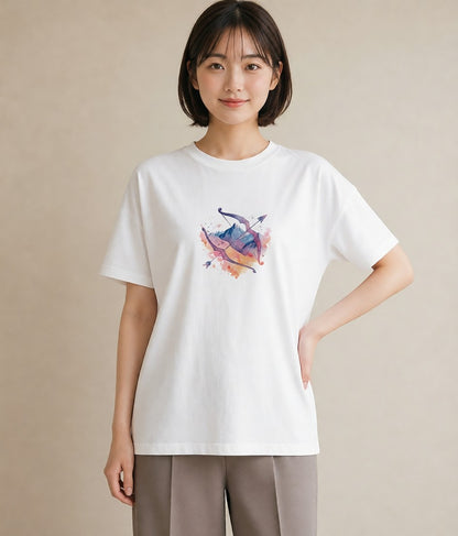 Tシャツ レディース 双子座 星空 宇宙 イラスト ナチュラル 母の日 ビーチ 白T YMAZO