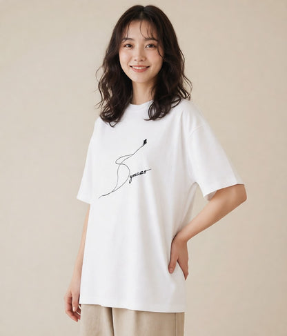 デザインTシャツ レディース 折り鶴 折り紙 ナチュラル アンティーク イラスト 普段使い 通学 誕生日プレゼント 白T YMAZO