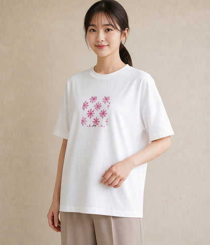 グラフィックTシャツ レディース 雪の結晶 星空 宇宙 イラスト フェミニン 女子会 お揃い 白T YMAZO