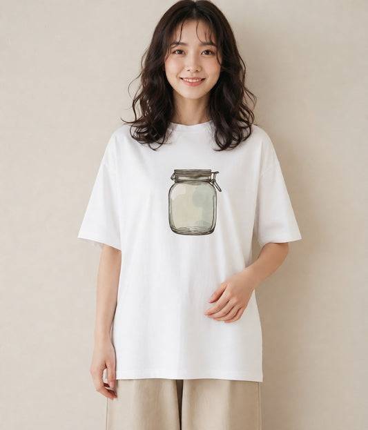 グラフィックTシャツ レディース ハニー 食べ物 フード イラスト こなれ感 通勤 在宅 白T YMAZO