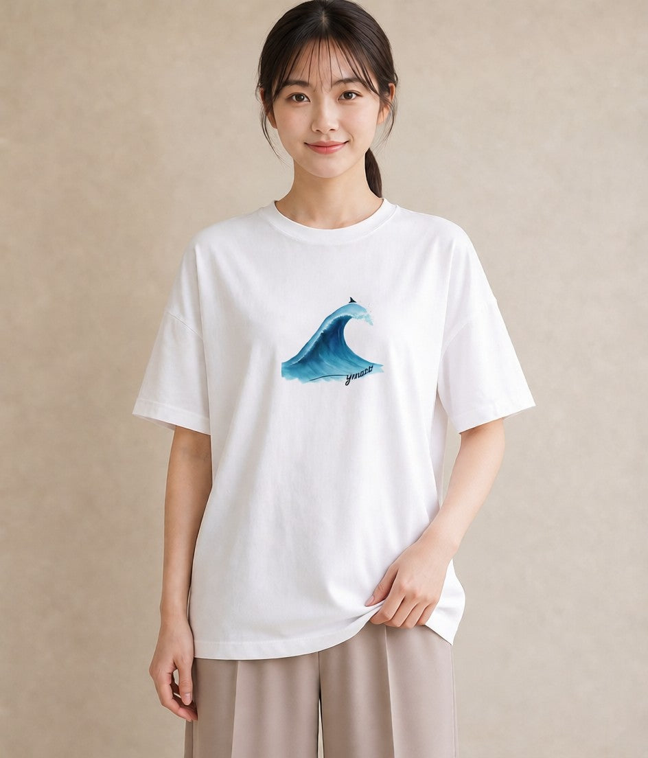 グラフィックTシャツ レディース 海 星空 宇宙 イラスト ガーリー 夏コーデ 通学 白T YMAZO