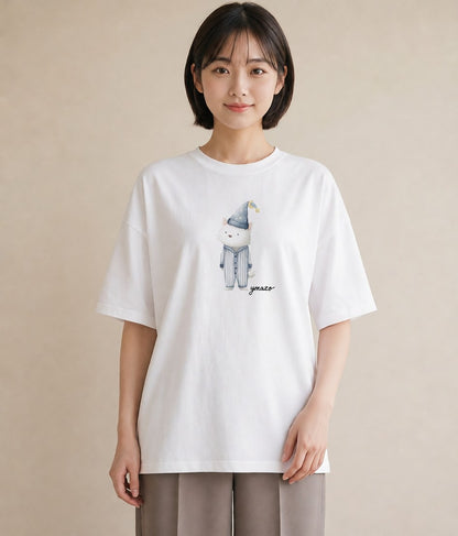 プリントTシャツ レディース ハチワレ 白黒猫 猫 ねこ イラスト ユニーク 女子会 お揃い 白T YMAZO