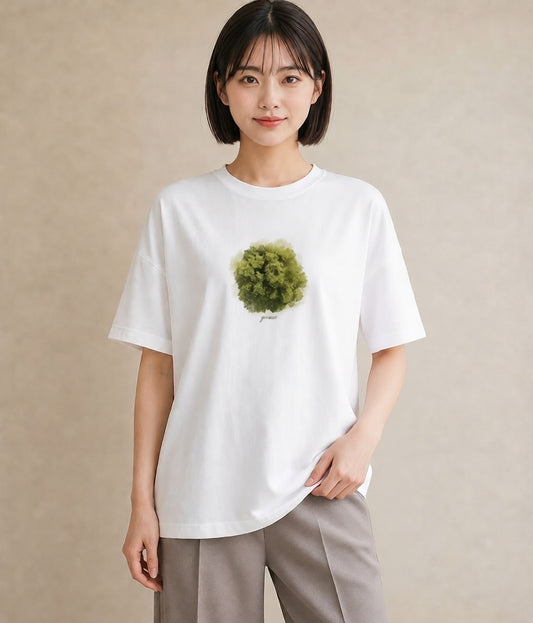 Tシャツ レディース 木 植物 ボタニカル イラスト レトロ レイヤード 友達ギフト 白T YMAZO