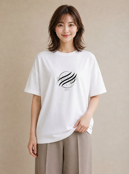 グラフィックTシャツ レディース 手鏡 アンティーク レトロ ナチュラル イラスト ニュアンス 社会人 女性 白T YMAZO