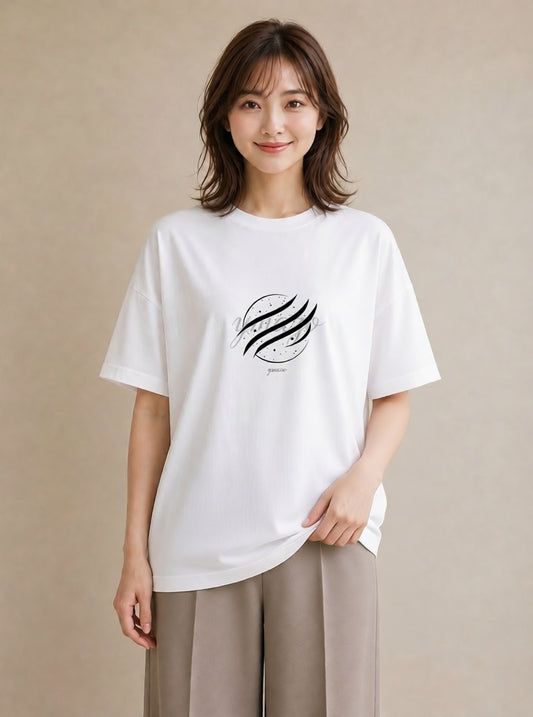 グラフィックTシャツ レディース 手鏡 アンティーク レトロ ナチュラル イラスト ニュアンス 社会人 女性 白T