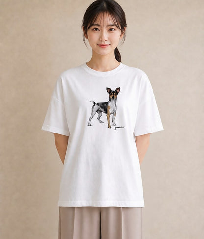 Tシャツ レディース ジャックラッセルテリア 犬 いぬ イラスト 個性的 公園 ママ 白T YMAZO