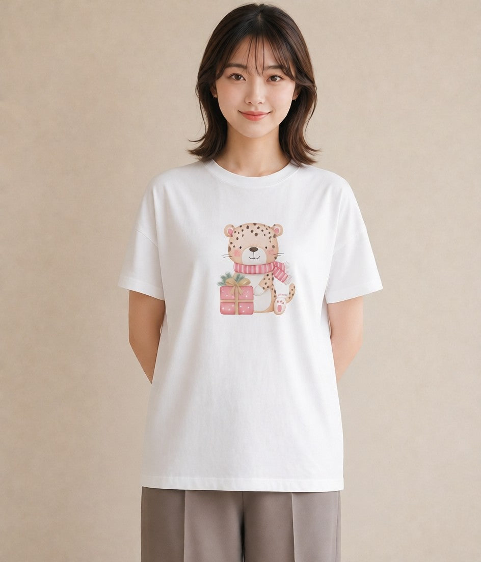 半袖Tシャツ レディース とら 動物 アニマル イラスト 淡色 春コーデ 姉妹 白T YMAZO