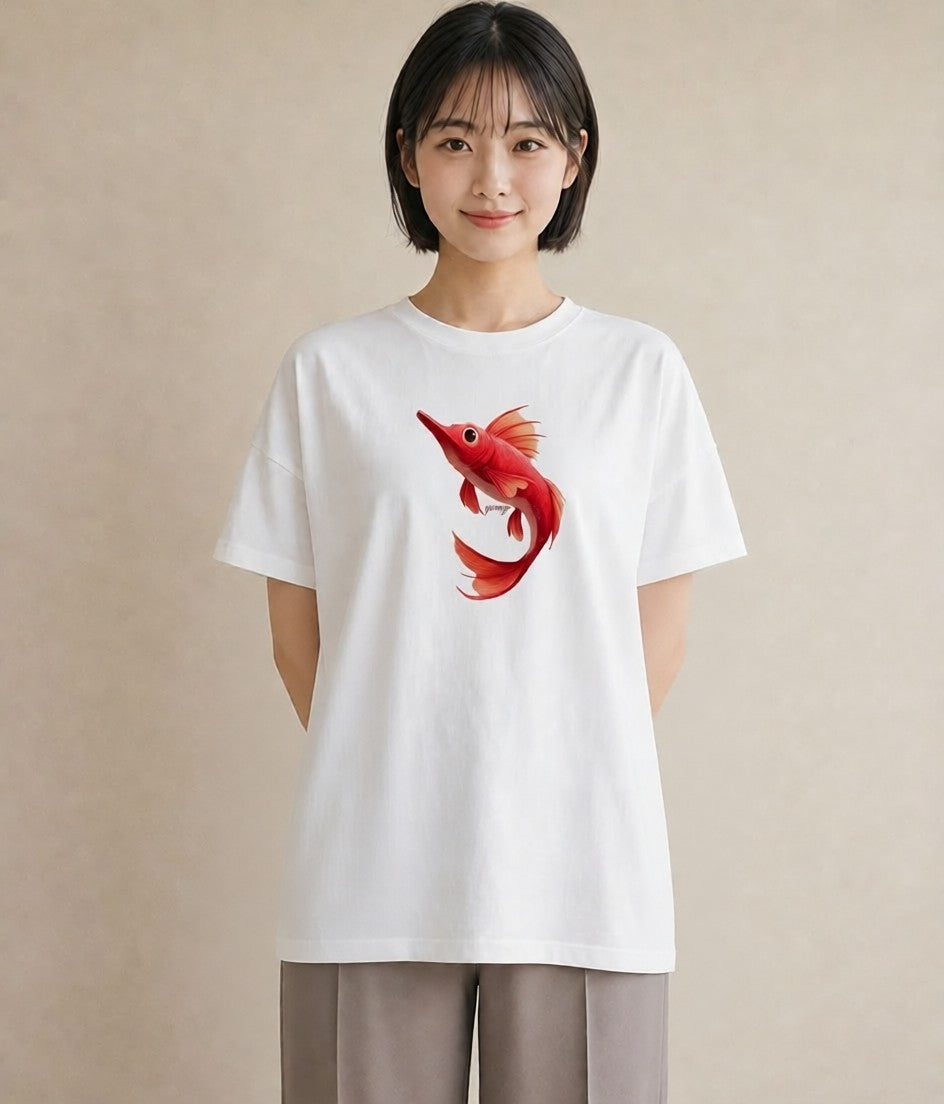グラフィックTシャツ レディース ベタ ペット 動物 イラスト ボタニカル 女子会 お揃い 白T YMAZO
