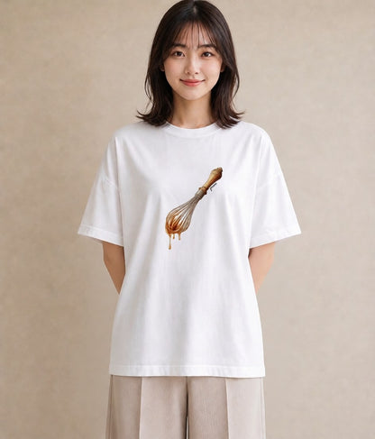 プリントTシャツ レディース はちみつ 食べ物 フード イラスト 旅行コーデ 親子 20代 白T YMAZO